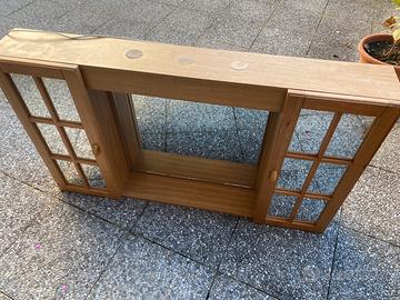 Mobiletto a specchio con ante in legno