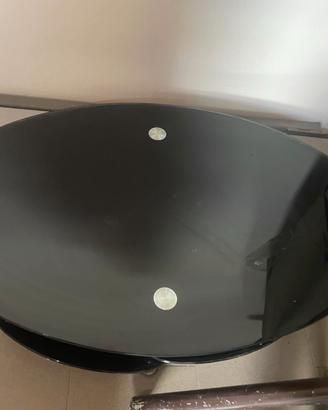 TAVOLINO DA SALOTTO OVALE IN VETRO TEMPRATO NERO
