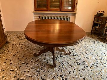 Tavolo + 6 sedie + lampadario anni 70