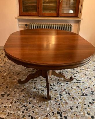 Tavolo + 6 sedie + lampadario anni 70
