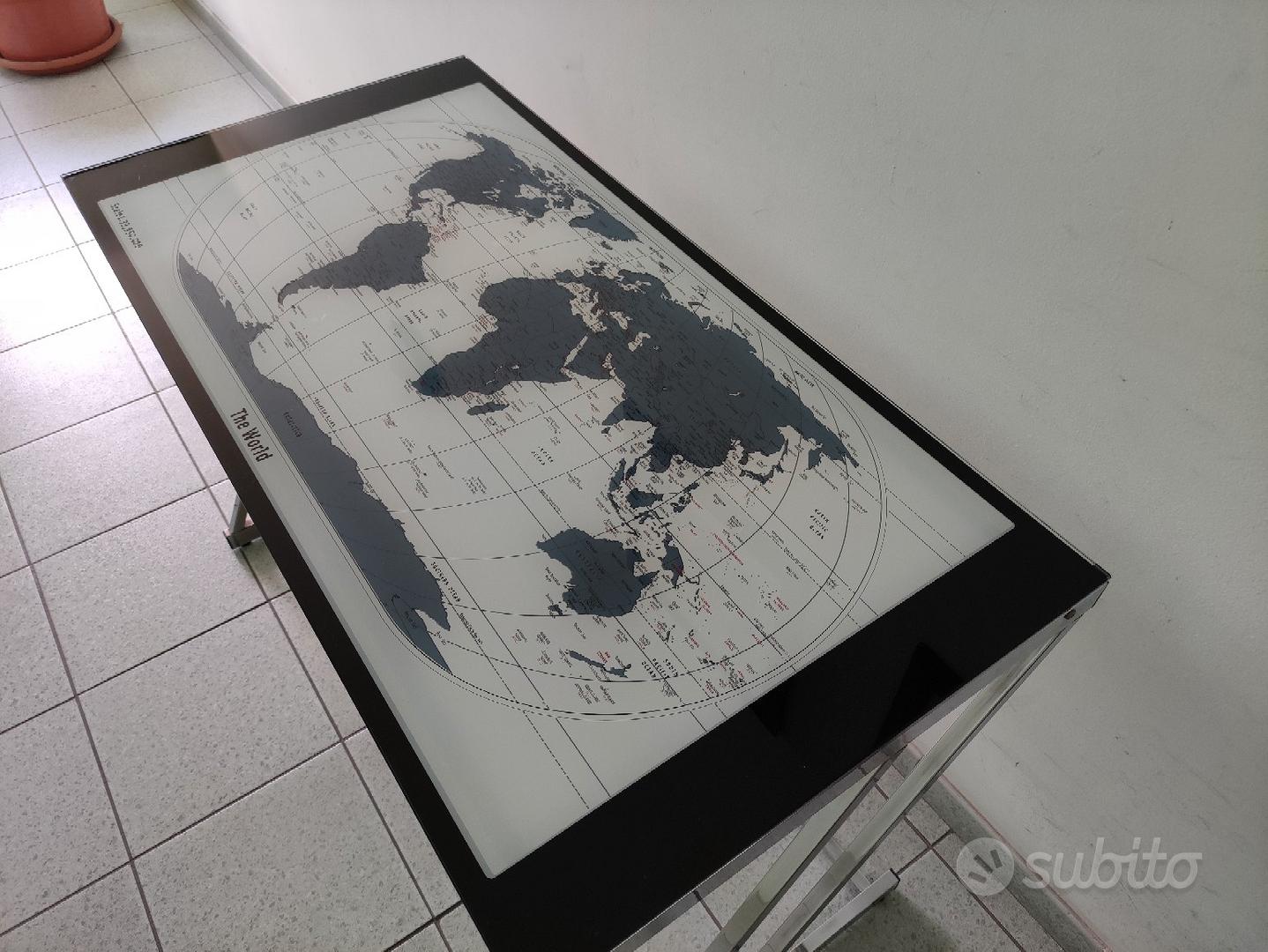 binzhoueushopping - Scrivania in Vetro, Motivo: Mappa del Mondo