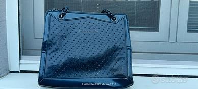 borsa a spalla Trussardi Jeans blu notte lucido