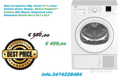 beko asciugatrice da 8 kg in A+++