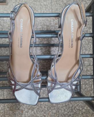 Scarpe donna con tacco colore argento
