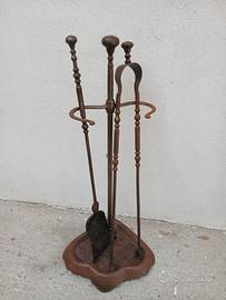 set attrezzi da camino  vintage 