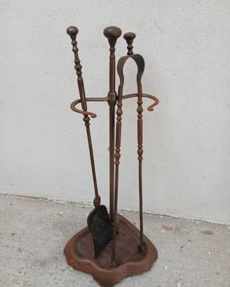 set attrezzi da camino  vintage 