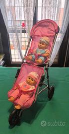 Gioco passeggino gemelli bambole