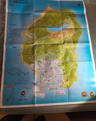 Mappa cartacea GTAV  Los Santos & blaine County.