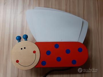 Applique Coccinella Lampada da parete in legno