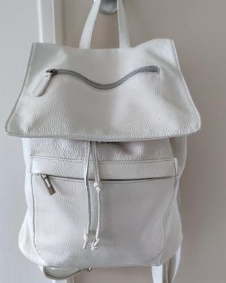 Zainetto in pelle bianco