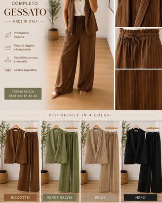 Completo donna gessato made in italy