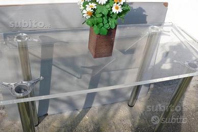 Tavoli plexiglass con gambe cromate design expo