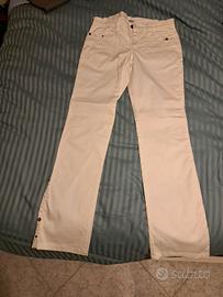 pantaloni bianchi donna moschino