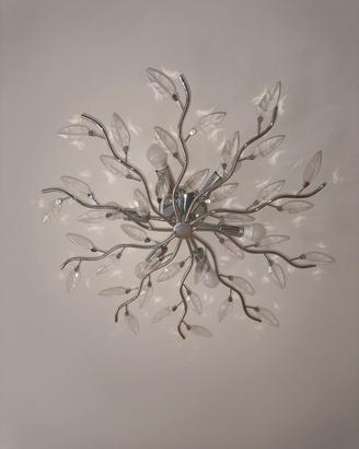 Lampadario elegante foglie cristallo camera o sala