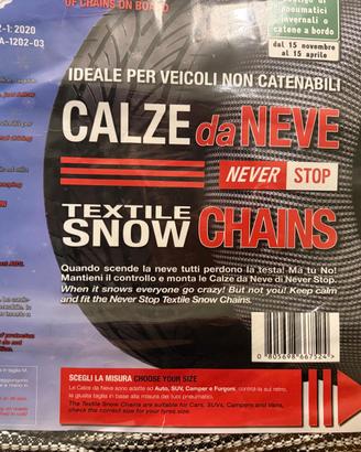 CALZE DA NEVE PER GOMME AUTO TG.XXL NUOVE!