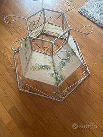 Lampadario artigianale in ferro battuto con decori