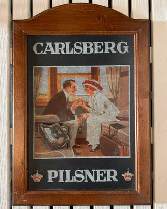 N.2 pannelli decorativi in legno birra Carlsberg
