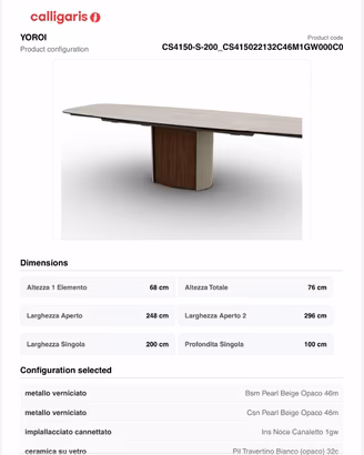 CALLIGARIS YOROI – Tavolo allungabile 200×100 – Tr