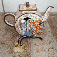 Miniteiera smaltata con L' abbraccio di Klimt