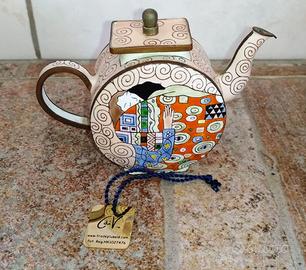 Miniteiera smaltata con L' abbraccio di Klimt