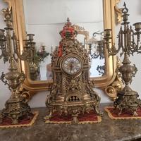 trittico orologio in ottone 