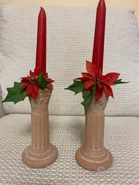 Coppia di Portacandele ceramica