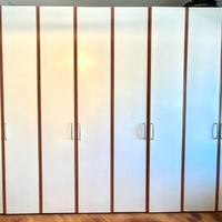 Armadio 8 ante - color legno ciliegio e panna