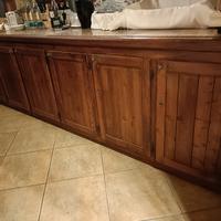 bancone sala ristorante artigianale in legno 