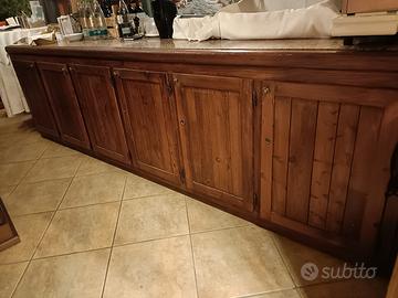 bancone sala ristorante artigianale in legno 