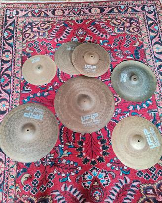 SET 5 PIATTI+HIHAT UFIP NATURAL WHITE LOGO
