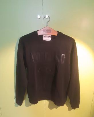 Moschino felpa in cotone nero uomo