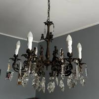 Set illuminazione Vintage: Lampadario 6 luci + 2 A