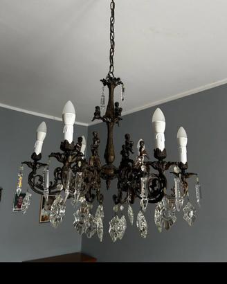 Set illuminazione Vintage: Lampadario 6 luci + 2 A