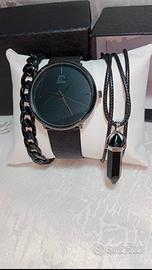Orologio+ Bracciale+ Collana, Metal Black🌑
