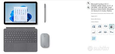 Surface microsoft  GO 3 PENTIUM GOLD 10pollici