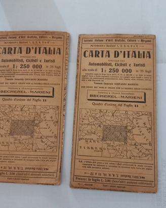carte geografiche d'epoca anni 20/30