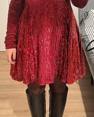 Abito paillettes rosso PINKO