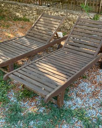 2 sedie sdraio in legno