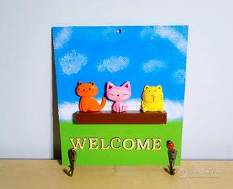 Appendi chiavi gatti decorazione murale