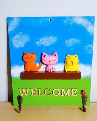Appendi chiavi gatti decorazione murale