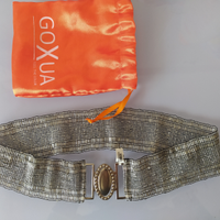 Cintura indonesiana originale in perline argentate