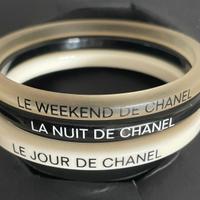 Tris bracciali resina/acrilico "Chanel nuit, ...."