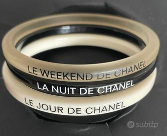 Tris bracciali resina/acrilico "Chanel nuit, ...."