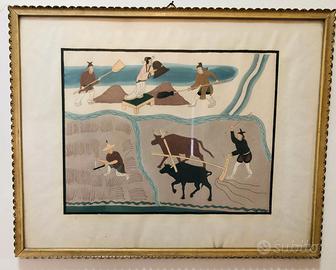 Quadro a tema rurale asiatico