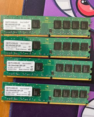 x4 ram DDR2 2GB Swissbit PC2-5300U 667MHz