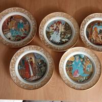 5 PIATTI DA COLLEZIONE FIABE DEI FRATELLI GRIMM