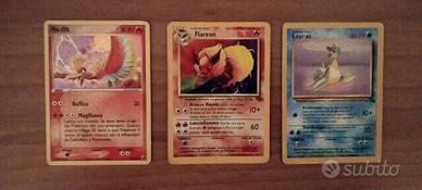 Tre carte Pokémon Vintage molto rare anni 00