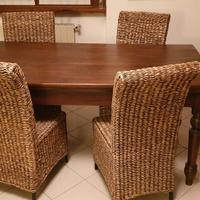 Set sedie in foglie di banano - telaio in metallo