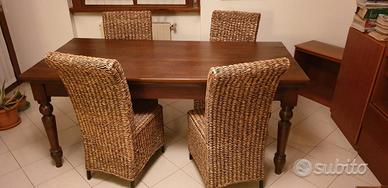 Set sedie in foglie di banano - telaio in metallo