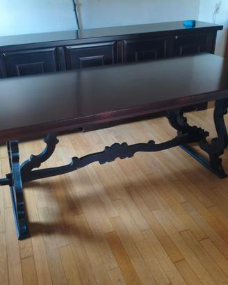 SET PRANZO LEGNO SCURO Tavolo Fratino + Madia